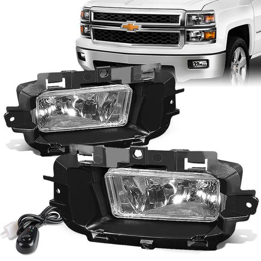FAROS DE NIEBLA 14-15 CHEVY SILVERADO - WITH SWITCH - 5202 BULB - CHROME / CLEAR