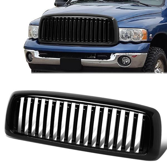 PARRILLA GRILLE - 02-05 DODGE RAM 1500 / 03-05 DODGE RAM 2500, 3500 - VERTICAL FENCE STYLE - BLACK