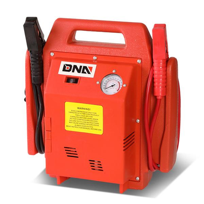HERRAMIENTAS DNA LOGO - RECHARGEABLE - 12V - 300PSI AIR COMPRESSOR - W/ BUILT IN LIGHT - RED