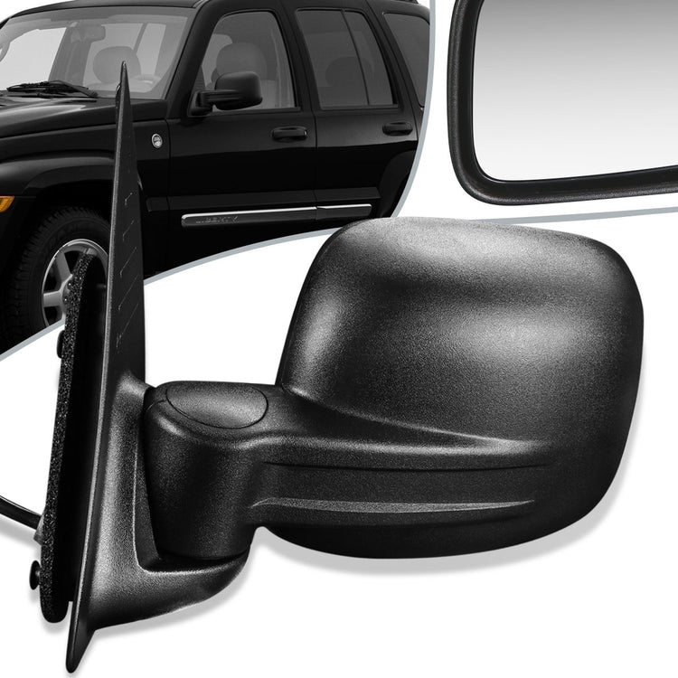 RETROVISOR MIRROR - 02-07 JEEP LIBERTY - POWERED  - OEM - LEFT - TEXTURED/BLACK