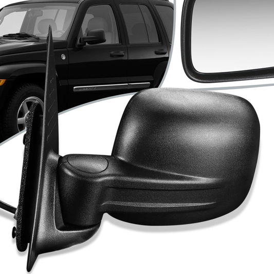 RETROVISOR MIRROR - 02-07 JEEP LIBERTY - POWERED  - OEM - LEFT - TEXTURED/BLACK