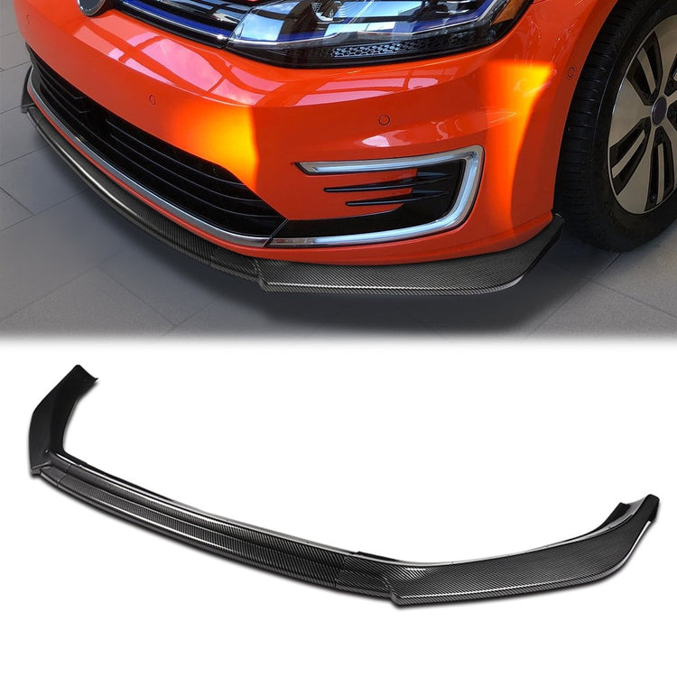 LIP FRONTAL 18-21 VOLKSWAGEN GOLF - DOES NOT FIT GTI, R, R-LINE - REQUIRES DRILLING BUMPER FOR INSTALLATION - 3 PC - CARBON FIBER LOOK