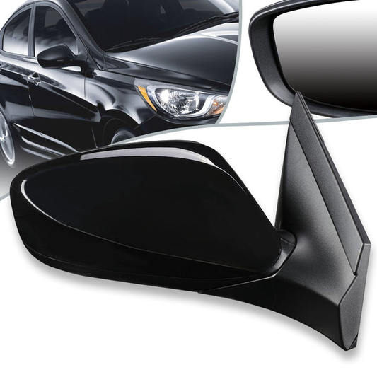 RETROVISOR MIRROR - OEM - 12-17 HYUNDAI ACCENT - POWERED - HEATED - BLACK - RIGHT
