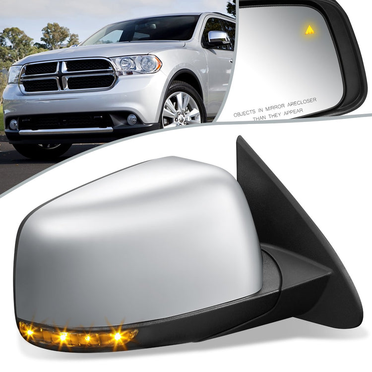 RETROVISOR MIRROR - OEM - 11-13 DODGE DURANGO - POWERED - HEATED - W/ SIGNAL - W/ BSD - FOLDING - CHROME COVER - RIGHT