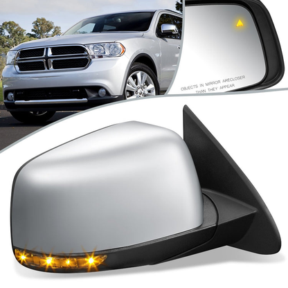 RETROVISOR MIRROR - OEM - 11-13 DODGE DURANGO - POWERED - HEATED - W/ SIGNAL - W/ BSD - FOLDING - CHROME COVER - RIGHT