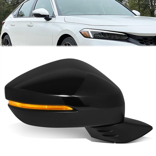 RETROVISOR MIRROR - OE STYLE - HONDA CIVIC 22-24 - WITH POWER WITH HEATED WITH SIGNAL WITH BLIND SPOT - PASSENGER SIDE - PAINT TO MATCH - BLACK