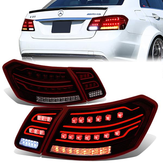 FAROS TRASEROS 10-12 MERCEDES-BENZ E-CLASS / 09-12 E63 AMG SEDAN - 3D LED - RED / SMOKE