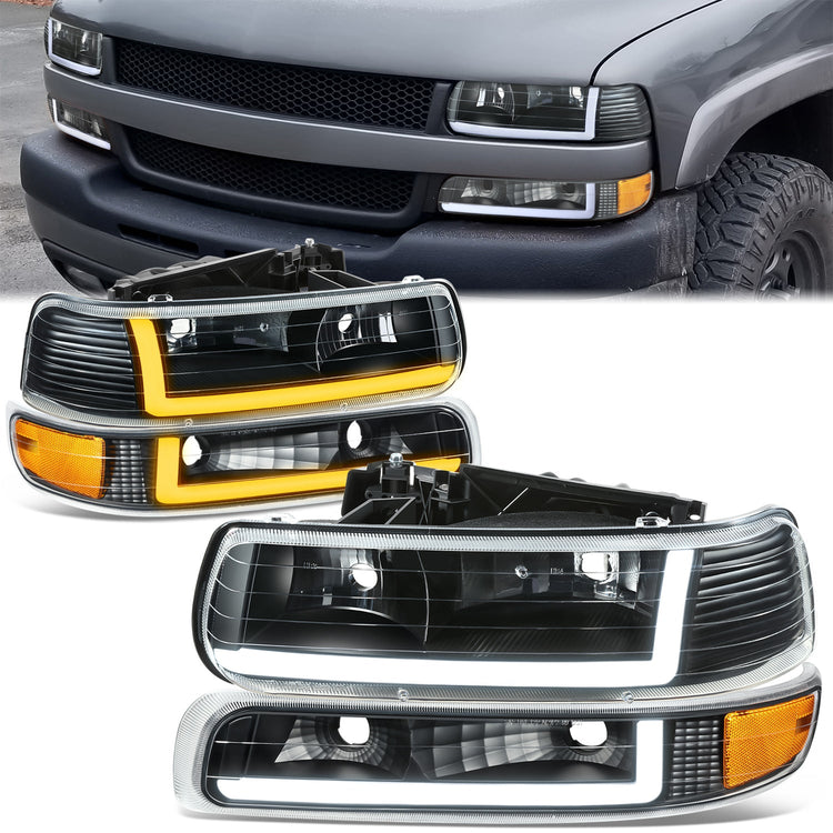 FAROS 99-02 CHEVY SILVERADO/AVALANCHE//WHITE HOOD, YELLOW REVERSE, BLACK BOTTOM WATER BURST FLASH GUIDE,4P