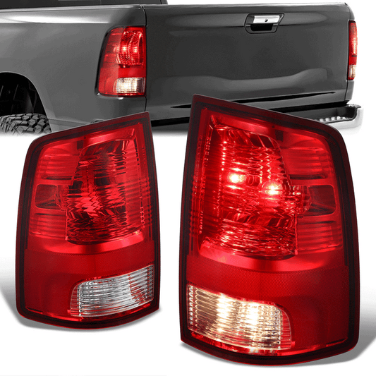 FAROS TRASEROS 09-10 DODGE RAM 1500 / 2010 RAM 2500, 3500 / 11-18 RAM 1500, 2500, 3500 / 19-22 RAM 1500 CLASSIC - FITS MODELS WITH FACTORY HALOGEN TAIL LIGHTS ONLY - DOES NOT FIT MODELS WITH FACTORY LED TAIL LIGHTS - LED - PAIR - RED