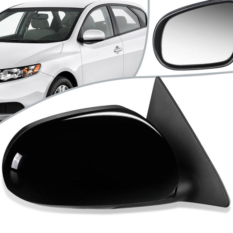 RETROVISOR MIRROR - OEM - 10-13 KIA FORTE - MANUAL - PAINTABLE - BLACK - RIGHT