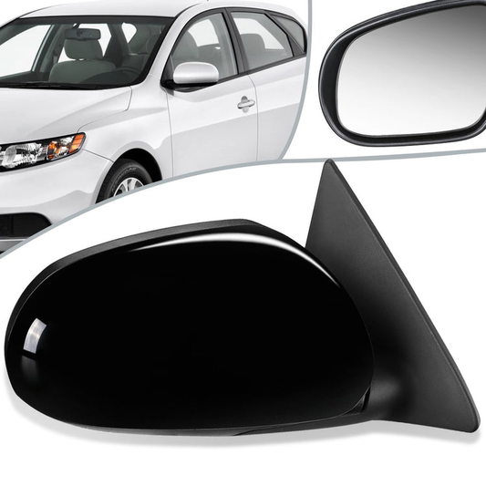 RETROVISOR MIRROR - OEM - 10-13 KIA FORTE - MANUAL - PAINTABLE - BLACK - RIGHT