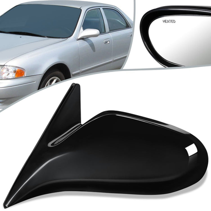 RETROVISOR MIRROR - OEM - 00-02 MAZDA 626 - POWERED - HEATED - PAINTABLE - BLACK - LEFT