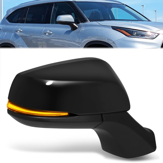 RETROVISOR MIRROR - OE STYLE - TOYOTA HIGHLANDER 2020-2024 - WITH POWER WITH HEATED GLASS WITH SIGNAL - PASSENGER RIGHT SIDE - BLACK