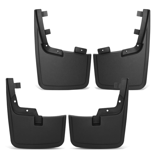 SALPICADERAS MUD GUARD FLAPS - 15-18 FORD F-150 - ONLY FITS MODELS WITHOUT OEM WHEEL LIP MOULDING - 4PCS - MATTE BLACK