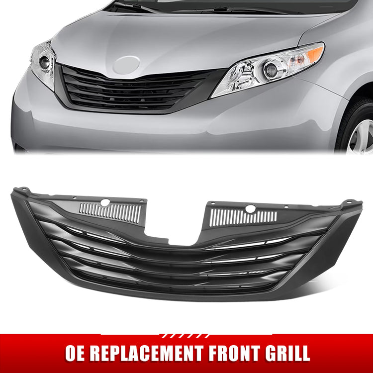 PARRILLA GRILLE - TY SIENA '11-'17/'18-'20/ GRILLE ASS'Y 11-17/ PAINTED BLACK W/BLACK MLDG/ W/O RADAR CRUISE CONTROL/ (7 PASSENGER) (BASE/L)//PARTS.NO,TO1200332//OEM NO,5310108070