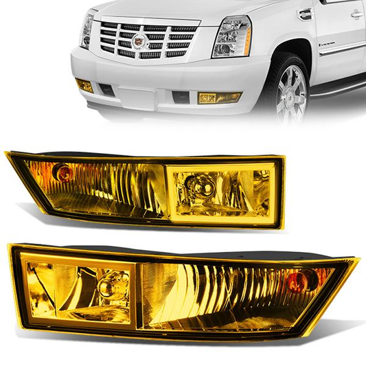 FAROS DE NIEBLA 07-14 CADILLAC ESCALADE , ESV / 07-13 ESCALADE EXT - WITH SWITCH AND BEZEL - H10 BULB - AMBER