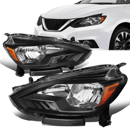 FAROS 16-18 NISSAN SENTRA - FITS MODELS W/ FACTORY HALOGEN HEADLIGHTS - OE STYLE - H11 LOW BEAM / H9 HIGH BEAM - BLACK HOUSING / AMBER CORNER