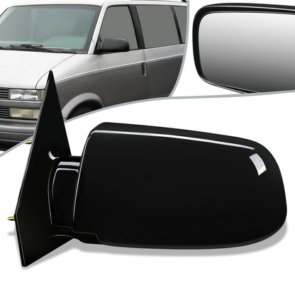 RETROVISOR MIRROR - OEM - 88-05 CHEVY ASTRO / 88-05 GMC SAFARI - MANUAL - PAINTABLE - BLACK - LEFT