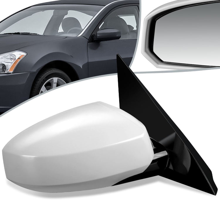 RETROVISOR MIRROR - OEM - 04-08 NISSAN MAXIMA - POWERED - PAINTABLE - WHITE - RIGHT