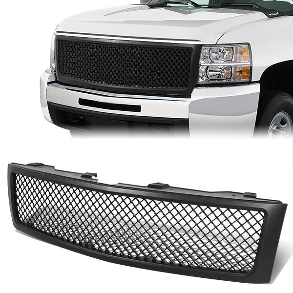 PARRILLA GRILLE - 07-13 CHEVY SILVERADO 1500 - SQUARED MESH - MATTE BLACK