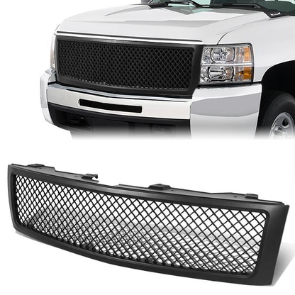 PARRILLA GRILLE - 07-13 CHEVY SILVERADO 1500 - SQUARED MESH - MATTE BLACK