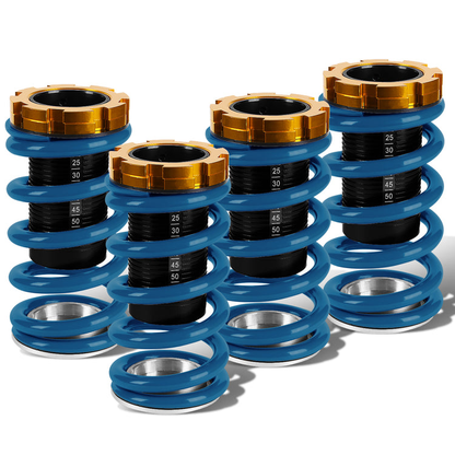 COILOVER 88-00 HONDA CIVIC / 88-91 CRX / 93-97 DEL SOL / 90-01 INTEGRA - SCALE - BLACK SLEEVES / GOLD TOP / BLUE SPRING