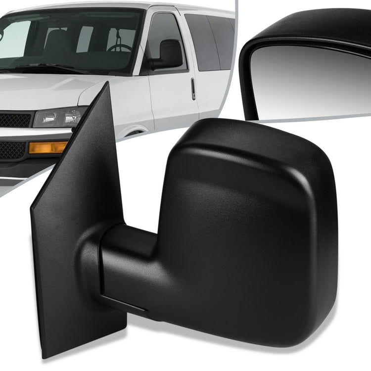 RETROVISOR MIRROR - OEM - 03-07 CHEVY EXPRESS 1500, 2500, 3500 / 03-07 GMC SAVANA 1500, 2500, 3500 - MANUAL - TEXTURED - BLACK - LEFT