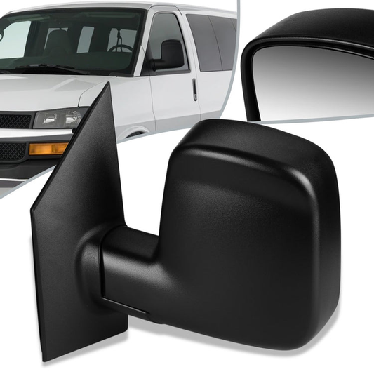 RETROVISOR MIRROR - OEM - 03-07 CHEVY EXPRESS 1500, 2500, 3500 / 03-07 GMC SAVANA 1500, 2500, 3500 - MANUAL - TEXTURED - BLACK - LEFT