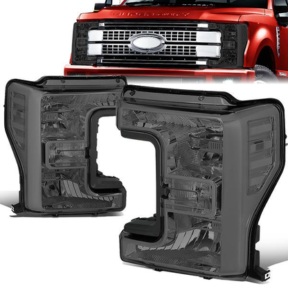 FAROS 17-19 FORD F-250, F-350, F-450, F-550 SUPER DUTY - FITS MODELS WITH HALOGEN HEADLIGHTS ONLY - H13 LOW BEAM / H13 HIGH BEAM - SMOKE HOUSING / CLEAR CORNER