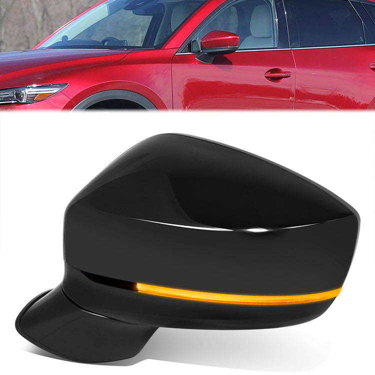 RETROVISOR MIRROR - OE STYLE - MAZDA CX-5 19-21 - WITH POWER FOLD WITH BLIND SPOT WITH SIGNAL - DRIVER SIDE - PAINT TO MATCH - BLACK