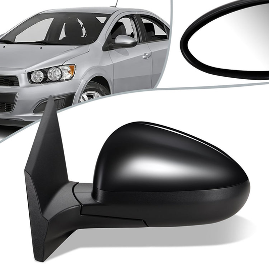 RETROVISOR MIRROR - OEM - 12-13 CHEVY SONIC - POWERED - HEATED - W/ BLIND GLASS - FOLDING - BLACK MATERIAL - LEFT