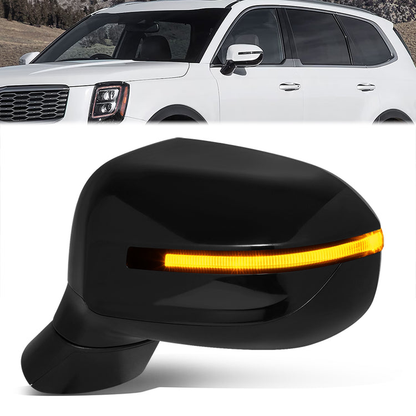 RETROVISOR MIRROR - OE STYLE - KIA TELLURIDE 2020-2024 - WITH POWER FOLD WITH HEATED GLASS WITH BLIND SPOT - DRIVER LEFT SIDE - BLACK