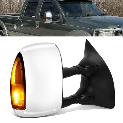 RETROVISOR MIRROR - OE STYLE - FORD EXCURSION 03-05 - FORD F-250 SUPER DUTY 99-07 - FORD F-350 SUPER DUTY 99-07 - FORD F-450 SUPER DUTY 99-07 - FORD F-550 SUPER DUTY 99-07 - WITH POWER WITH HEATED GLASS WITH TURN SIGNAL CHROME COVER - PASSENGER SIDE -