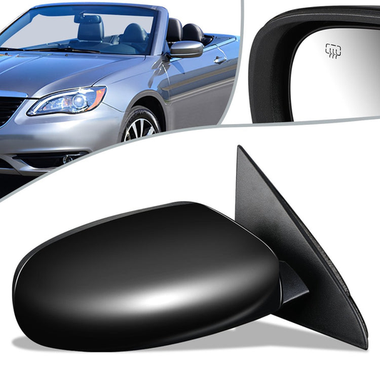 RETROVISOR MIRROR - OEM - 11-14 CHRYSLER 200, CONVERTIBLE - POWERED - HEATED - FOLDING - W/ BLACK MATERIAL - RIGHT