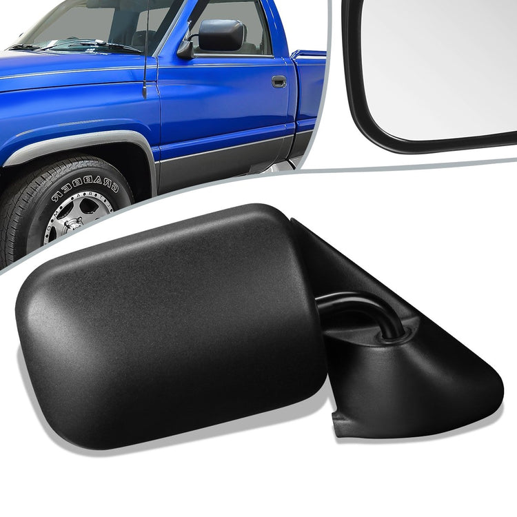 RETROVISOR MIRROR - OEM - 94-97 DODGE RAM 1500, 2500, 3500 - MANUAL - TEXTURED - BLACK - RIGHT