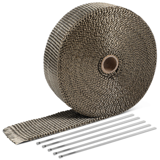 PROTECTOR HEADERS EXHAUST HEAT WRAP - TITANIUM - TYPE-1  - 50 FEET - 2" X 30' - TITANIUM - 5 ZIP