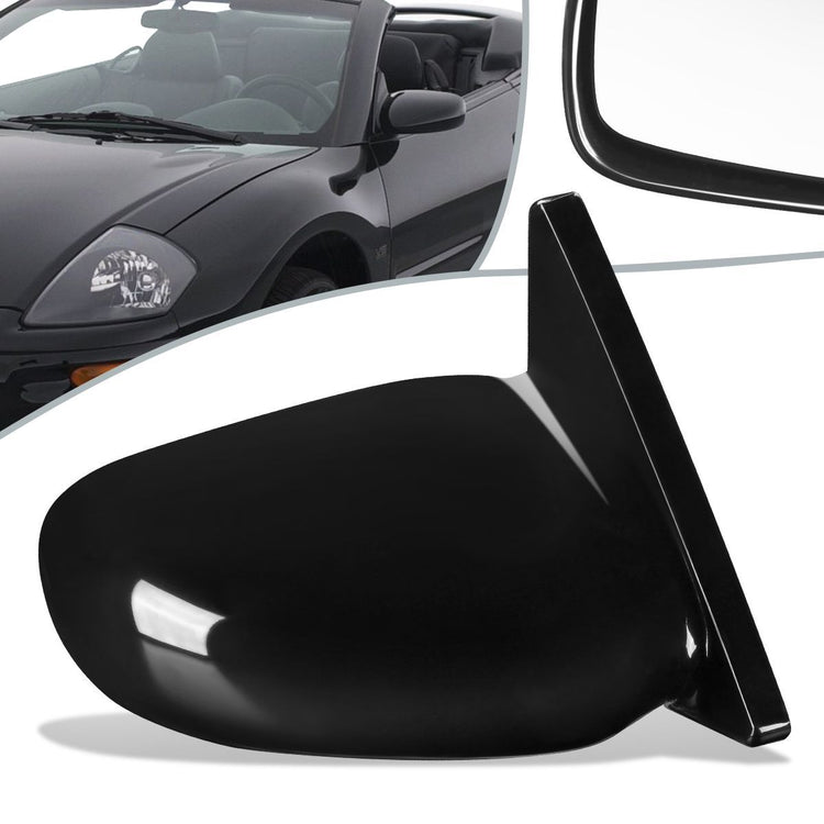 RETROVISOR MIRROR - OEM - 00-05 MITSUBISHI ECLIPSE / 01-05 CHRYSLER SEBRING / 01-05 DODGE STRATUS - COUPLES ONLY - POWERED - PAINTABLE - BLACK - RIGHT