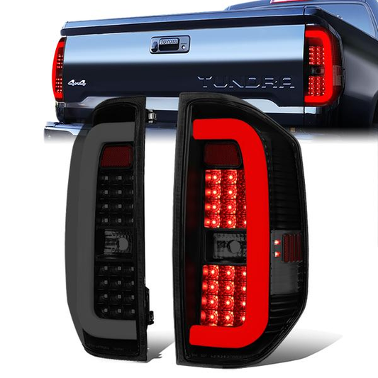FAROS TRASEROS 14-18 TOYOTA TUNDRA - TUBE BAR - 3D - LED - BLACK / SMOKE