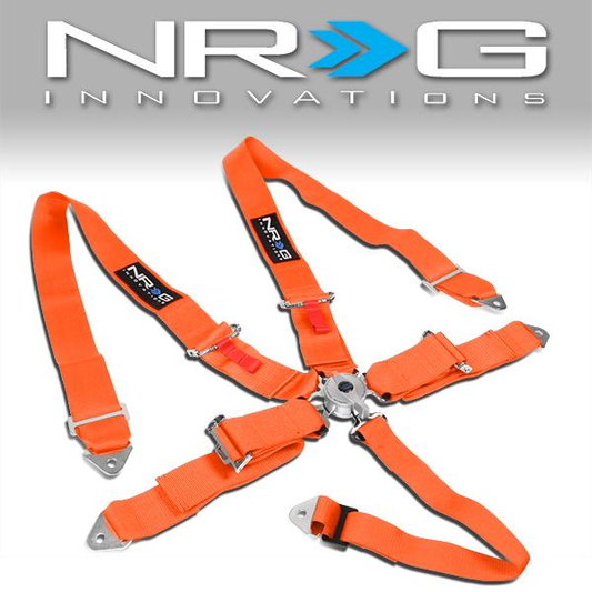 CINTURON RACING 6 POINT - CAM LOCK - ORANGE
