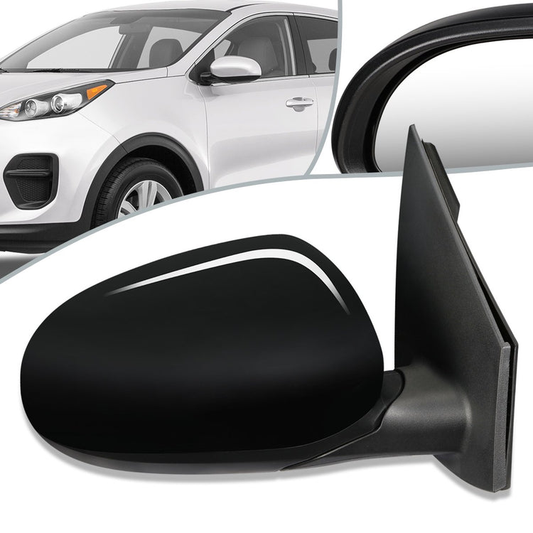 RETROVISOR MIRROR - OEM - 17-19 KIA SPORTAGE - POWERED - HEATED - FOLDING - BLACK MATERIAL - RIGHT