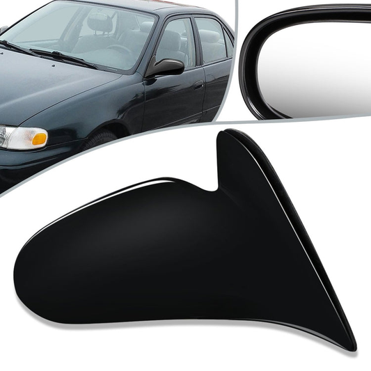 RETROVISOR MIRROR - OEM - 98-02 GEO PRIZM - MANUAL - W/ LEVER - BLACK MATERIAL - RIGHT