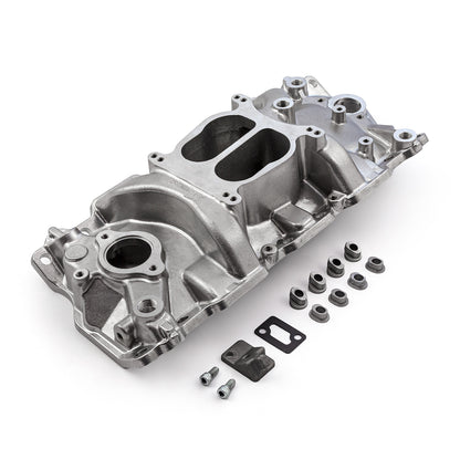 Chevy SBC 350 1957-95 (Non EGR) LowRise Aluminum Intake Manifold [Polished]