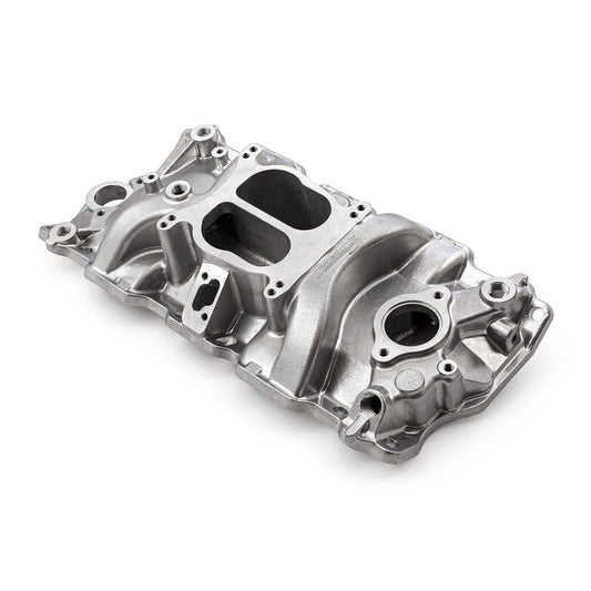Chevy SBC 350 1957-95 (Non EGR) LowRise Aluminum Intake Manifold [Polished]