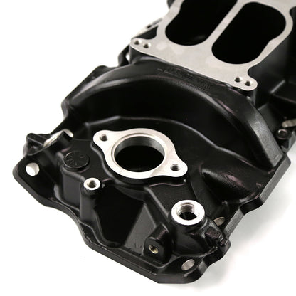 Chevy SBC 350 1957-95 (Non EGR) LowRise Aluminum Intake Manifold [Black]