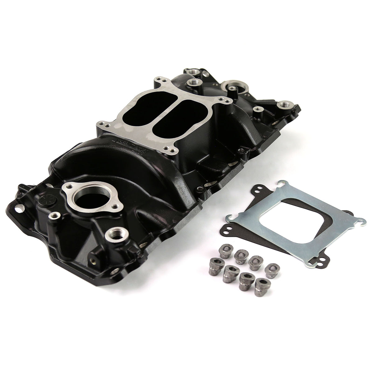 Chevy SBC 350 1957-95 (Non EGR) LowRise Aluminum Intake Manifold [Black]