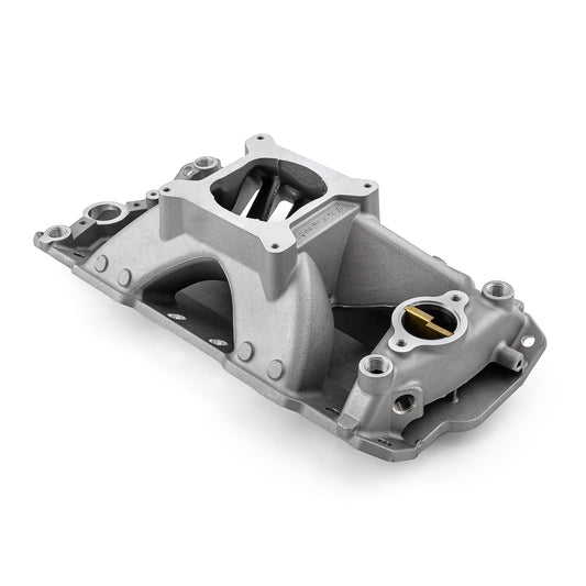 Chevy SBC 350 1957-95 HiRise Aluminum Intake Manifold [Satin]