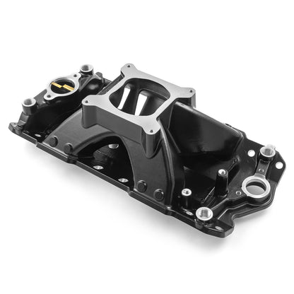 Chevy SBC 350 1957-95 HiRise Aluminum Intake Manifold [Black]