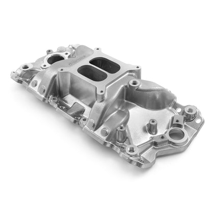 Chevy SBC 350 MidRise Aluminum Intake Manifold [Polished]