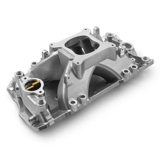 Chevy SBC 350 EFI 1957-95 Inj Ports HiRise Aluminum Intake Manifold [Polished]