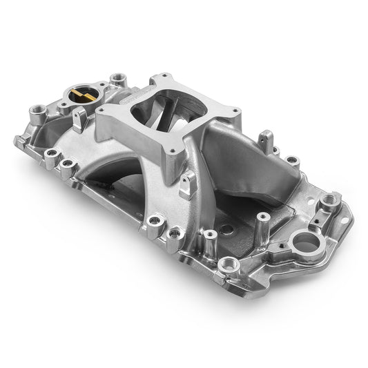 Chevy SBC 350 EFI 1957-95 Inj Ports HiRise Aluminum Intake Manifold [Polished]
